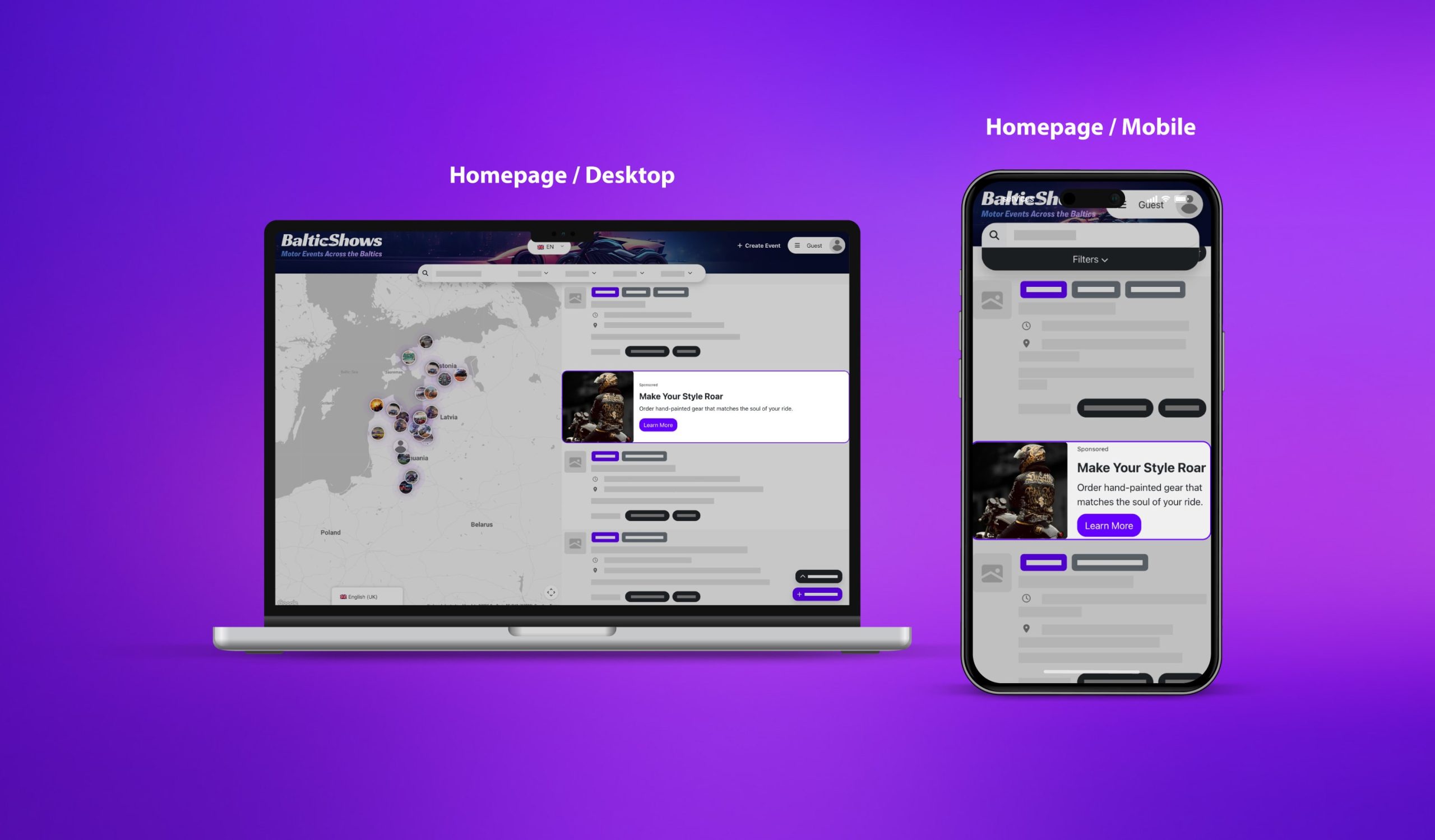 Homepage ad placement