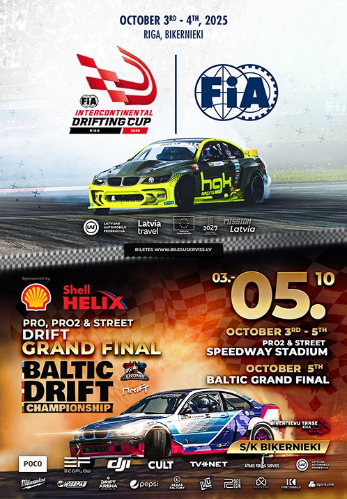 FIA Intercontinental Drifting Cup Rīga, October 3rd-5th, 2025