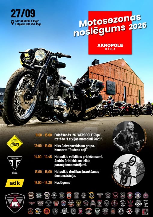 Moto season 2025 closing meetup, September 27, 2025, 11:00-16:30 (Riga)